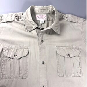 Filson Shirt Men XL Tan Safari Field Button Up USA Made Hunting Workwear Outdoor